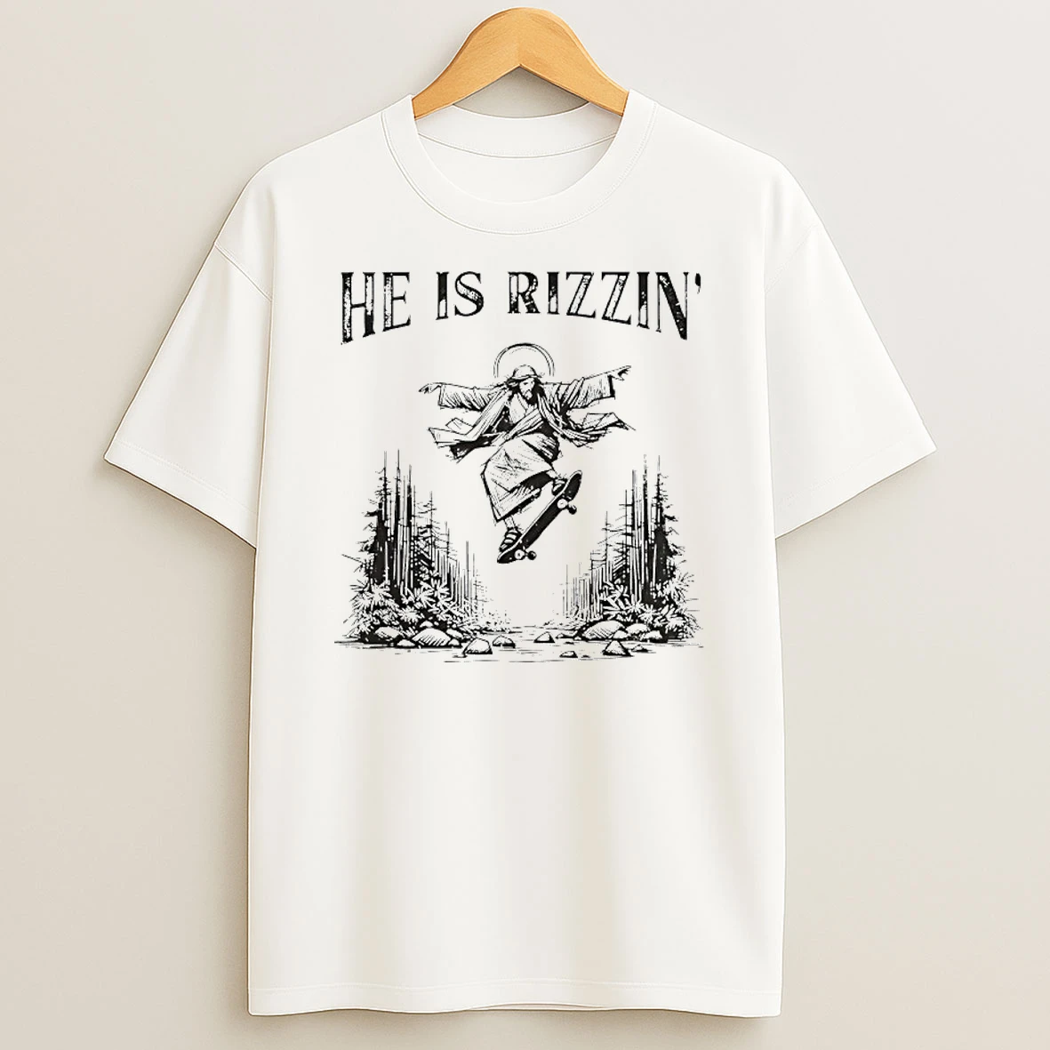 He Is Rizzin Jesus Skateboard Shirts