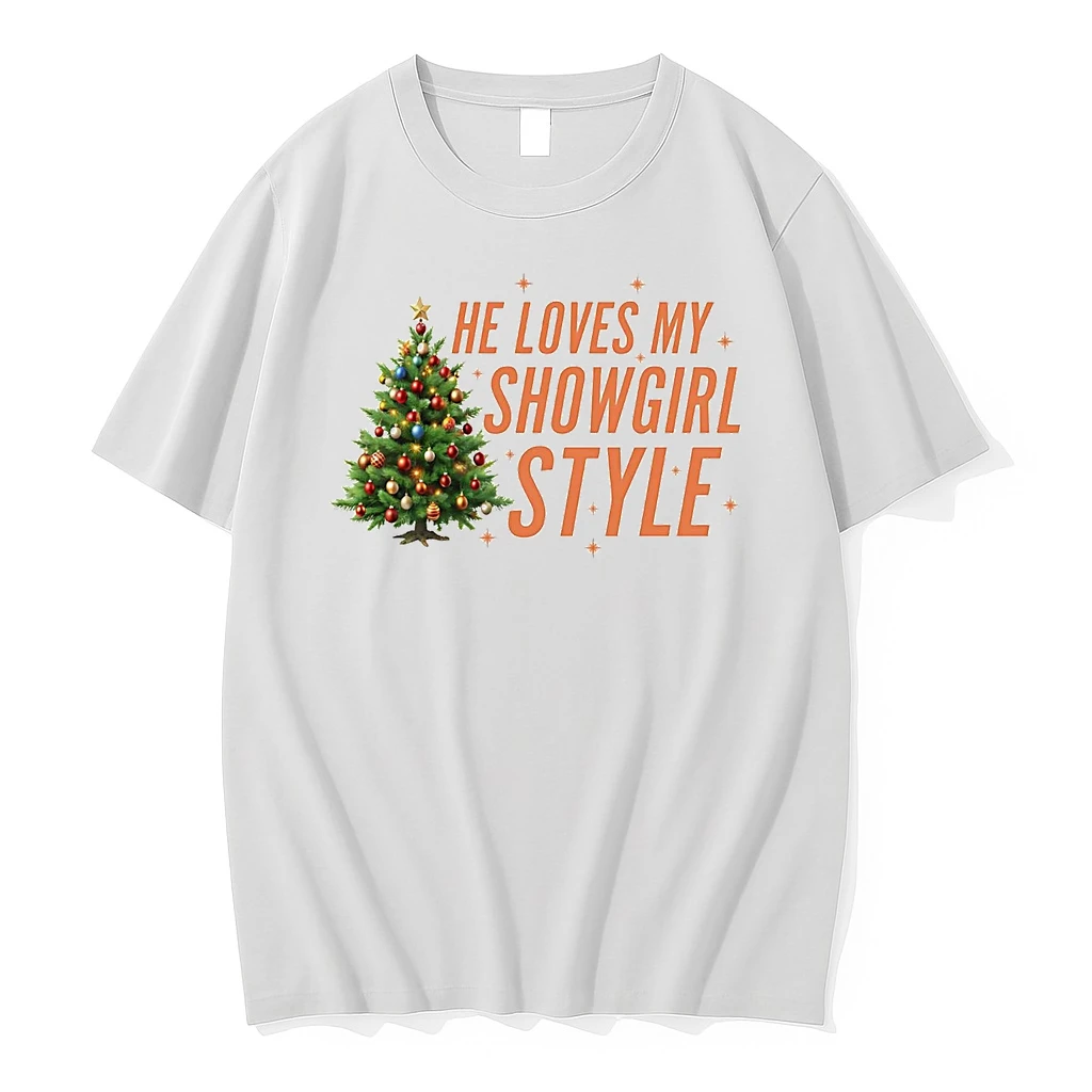 He Loves My Showgirl Style Christmas Tree Shirts
