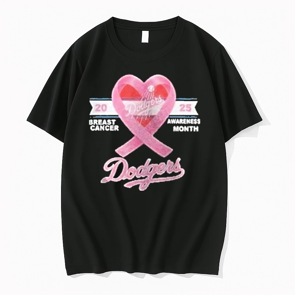 Heart Los Angeles Dodgers Strike Out Breast Cancer 2025 Shirts