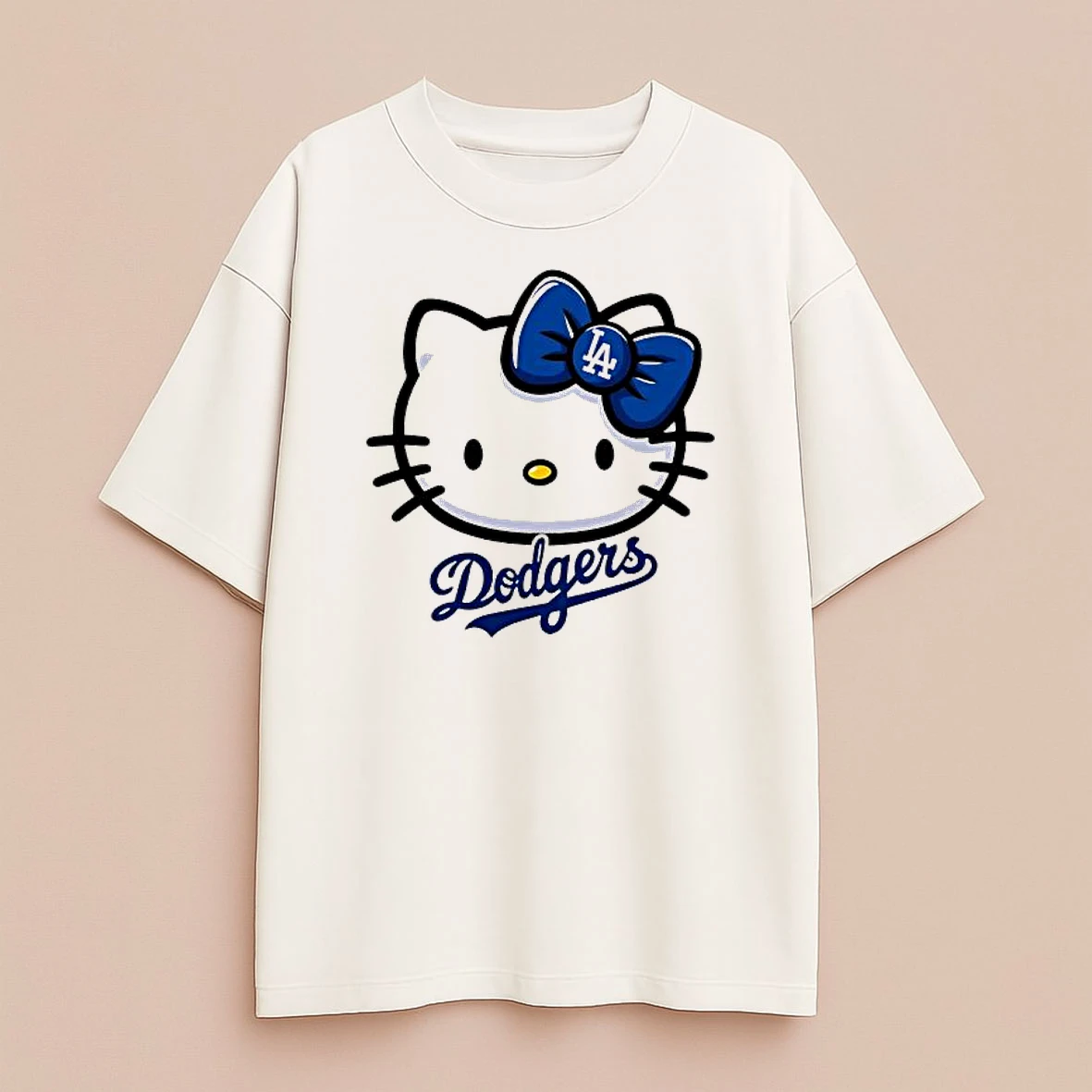 Hello Kitty Big Face Baseball La Dodgers Cute Premium Shirt Sweater