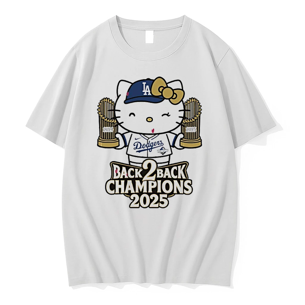 Hello Kitty X Los Angeles Dodgers Back 2 Back 2025 World Series Champions Shirts
