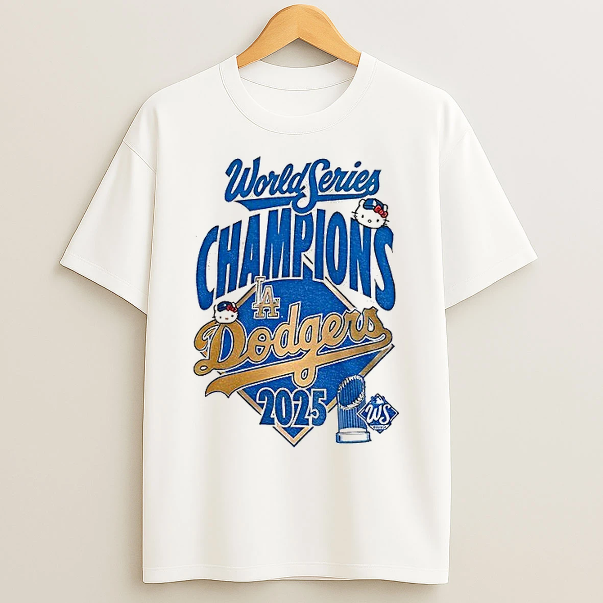 Hello Kitty X Los Angeles Dodgers Champions 2025 Mlb Baseball World Series T Shirts