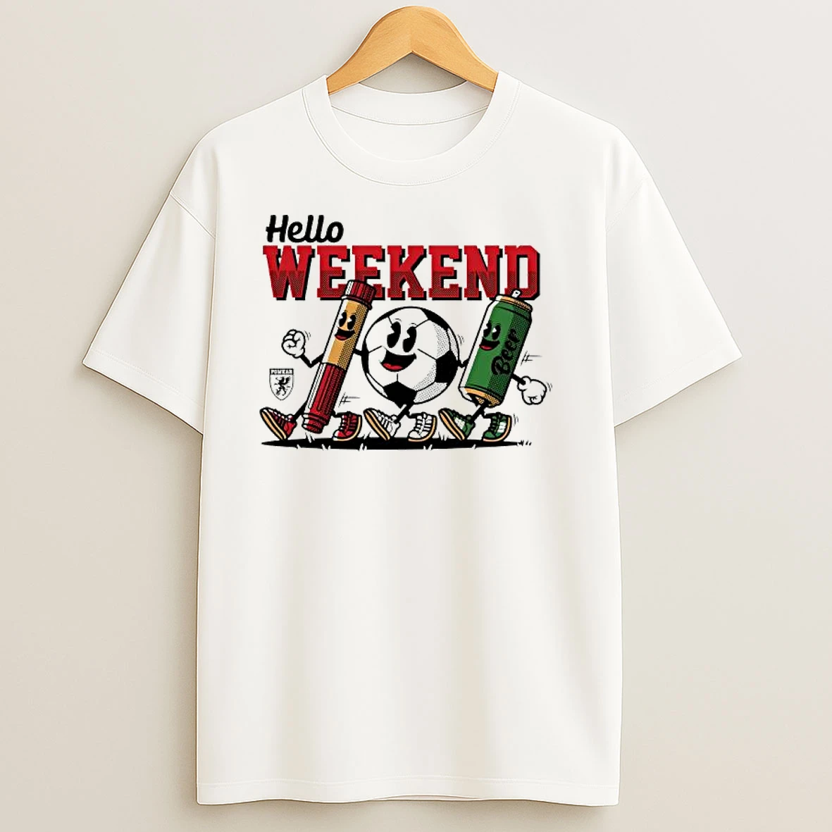 Hello Weekend Soccer Ball Smoke Flare Beer T Shirts