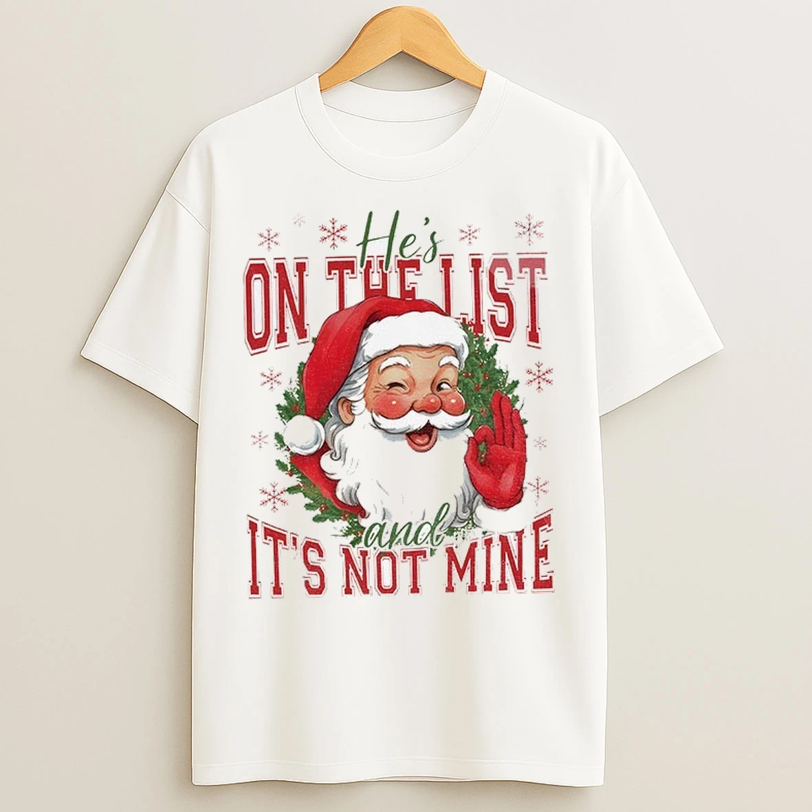 Hes On The List And Its Not Mine Funny Anti Trump Christmas Political Holiday T Shirts