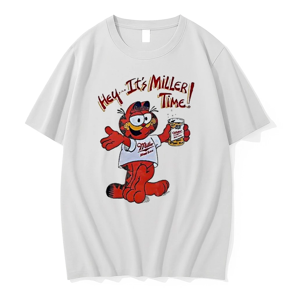 Hey Its Miller Time Orange Cat Shirts