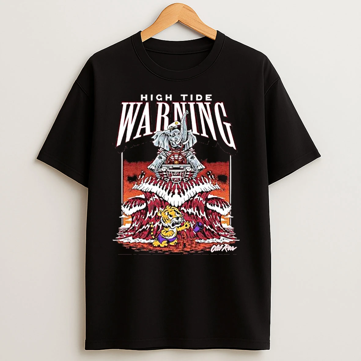 High Tide Warning Alabama And Louisiana State Mascots Graphic T Shirts