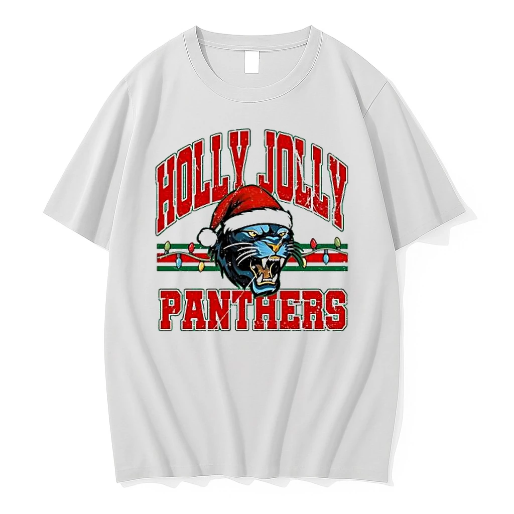 Holly Jolly Panthers Santa Hat Holiday Mascot Shirts