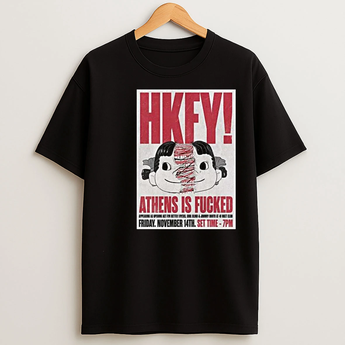 Hong Kong Fuck You Athens Ga November 14 2025 Concert Circle Black T Shirts