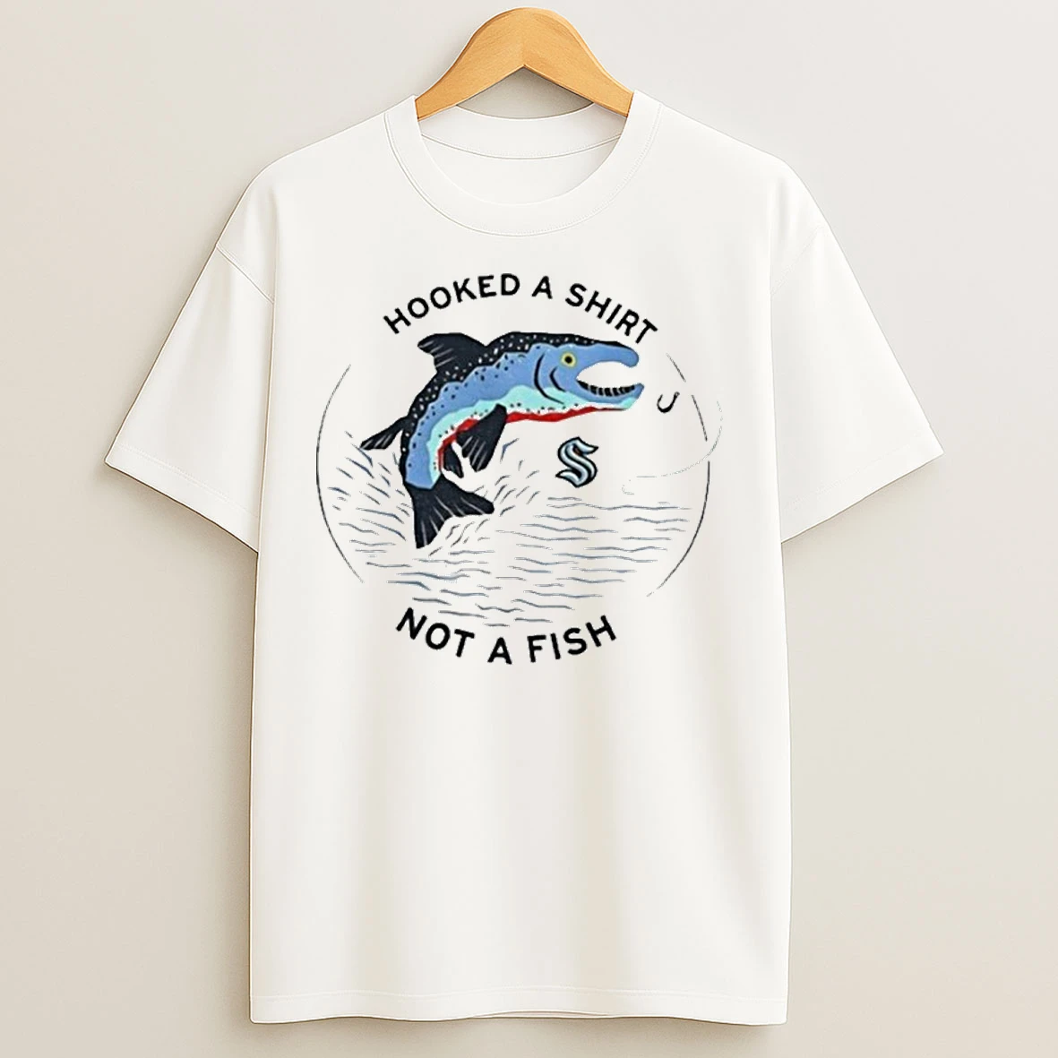 Hooked A Not A Fish Seattle Kraken Hockey Nhl 2025 Logo T Shirts