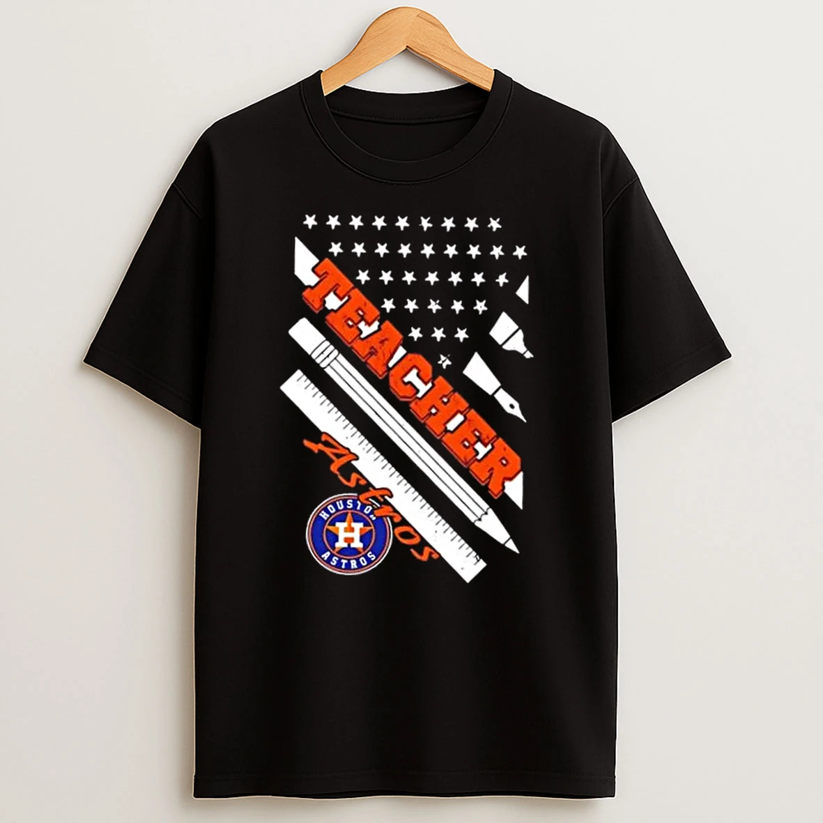 Houston Astros Baseball X Teacher American Flag Shirts