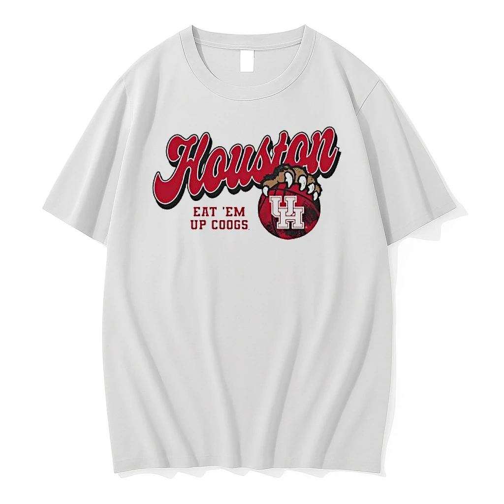Houston Cougars Eat Em Up Coogs Basketball Mascot Logo Shirts