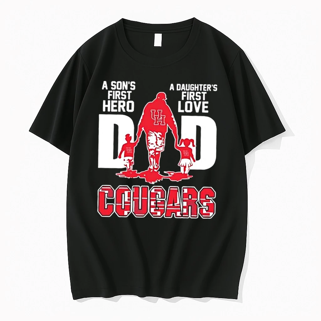 Houston Cougars A Sons First Hero A Daughters First Love Dad Shirts