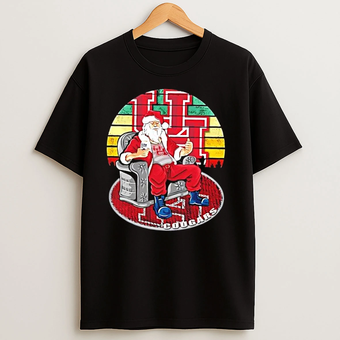 Houston Cougars X Santa Claus Christmas Vintage T Shirts
