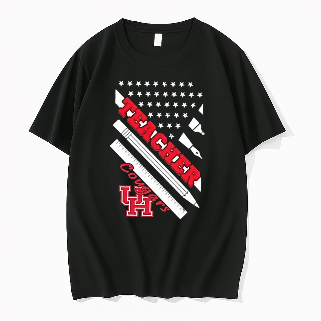 Houston Cougars X Teacher American Flag Shirts