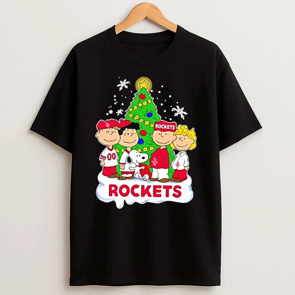 Houston Rockets X Peanuts Snoopy And Friends Christmas Tree Shirts