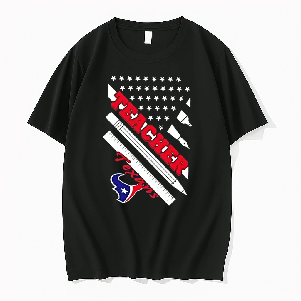 Houston Texans Football X Teacher American Flag Shirts