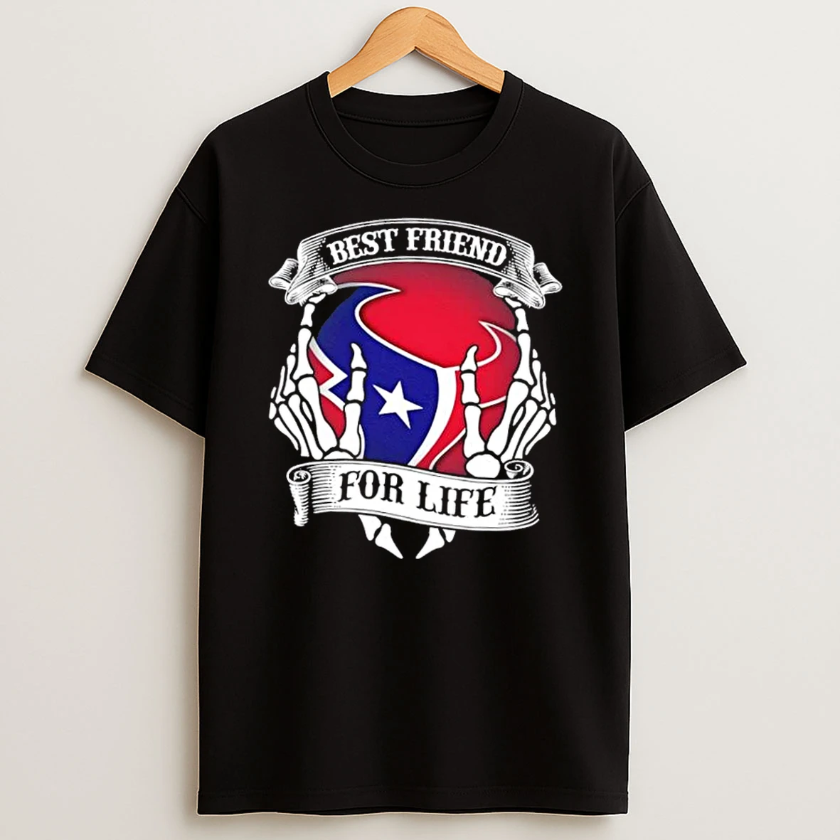 Houston Texans Football Best Friend For Life Hands Bones Shirts