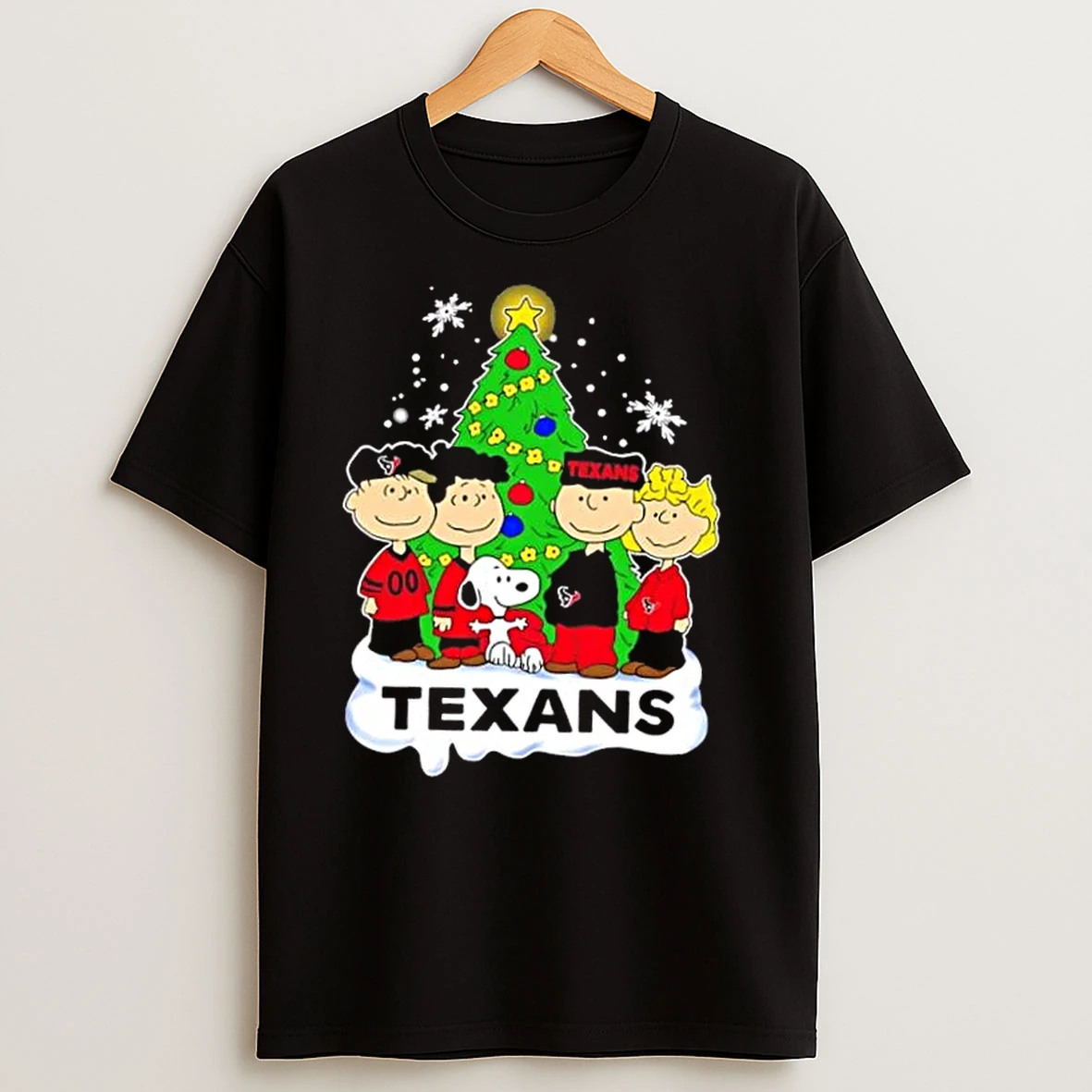 Houston Texans X Peanuts Snoopy And Friends Christmas Tree T Shirts