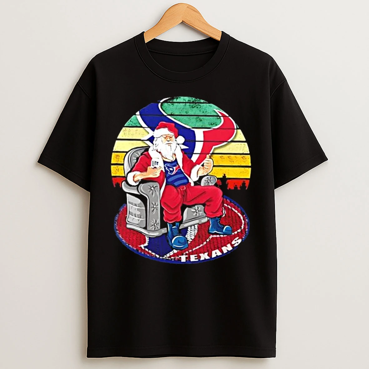 Houston Texans X Santa Claus Christmas Vintage T Shirts