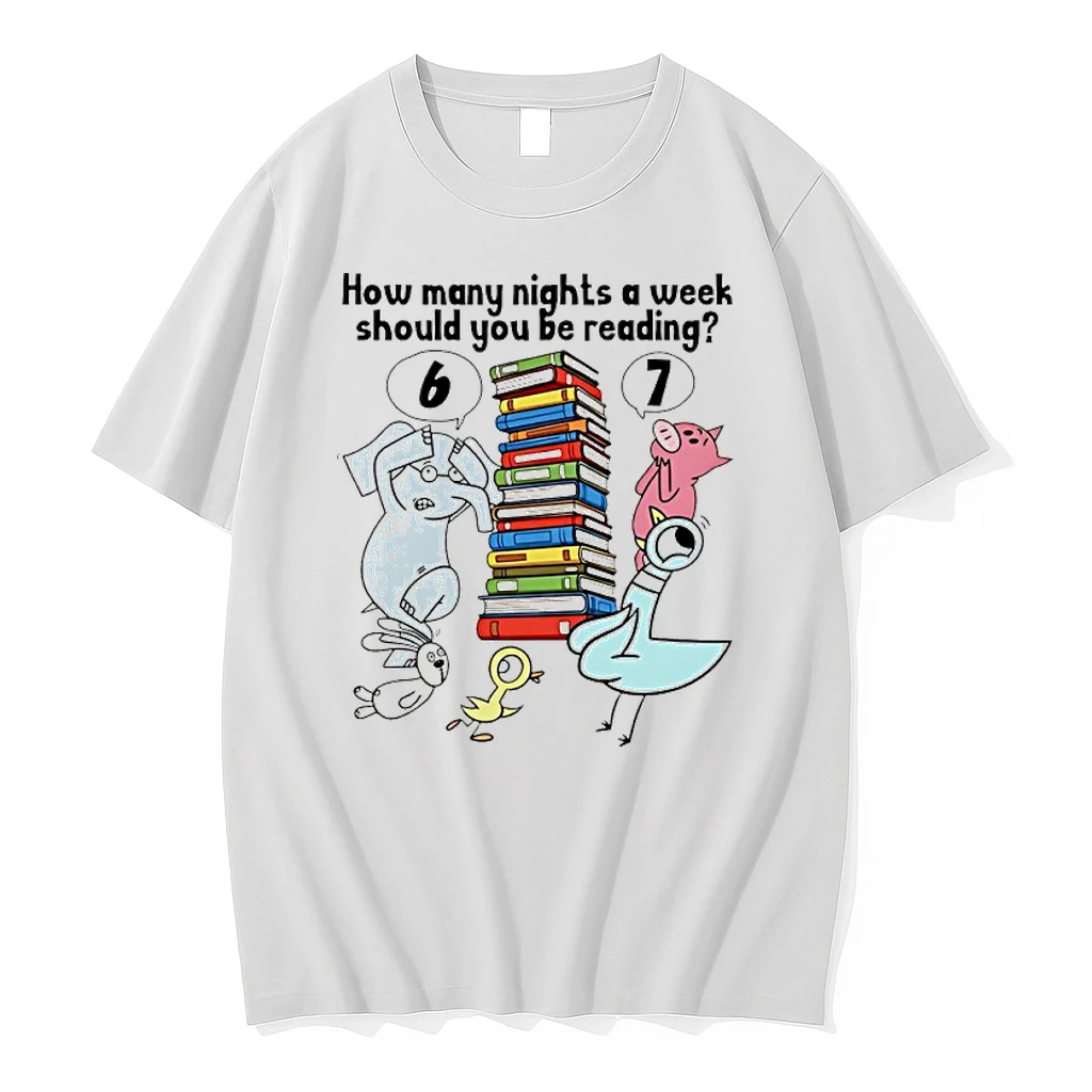 How Many Nights A Week Should You Be Reading 6 7 Pigeon Elephant Piggie Childrens Books Shirts