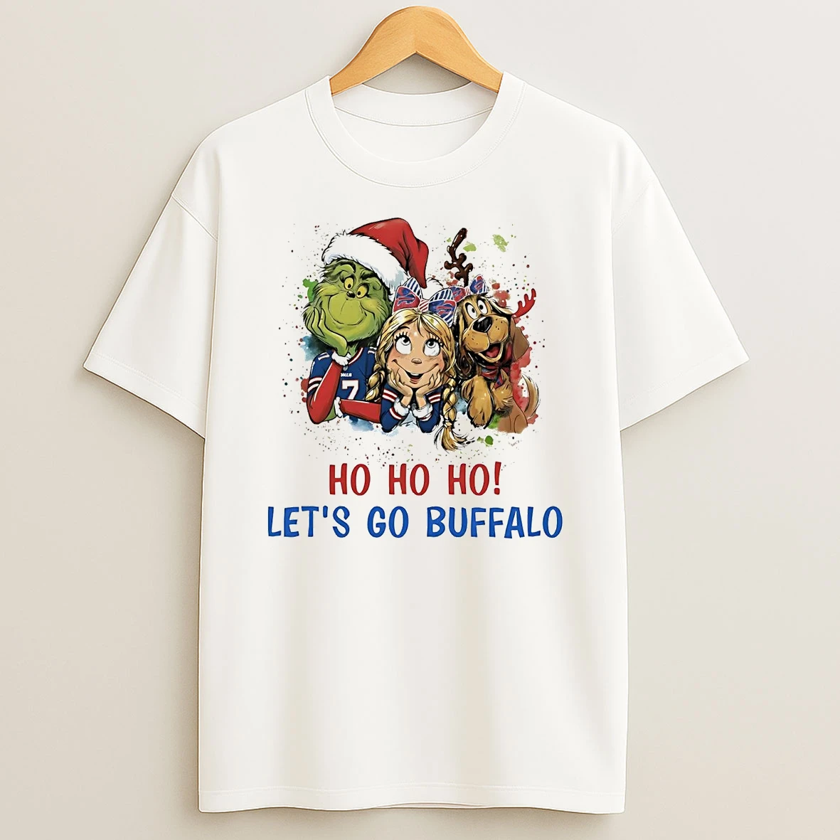 How The Grinch Stole Christmas Ho Ho Ho Lets Go Buffalo Bills Shirts