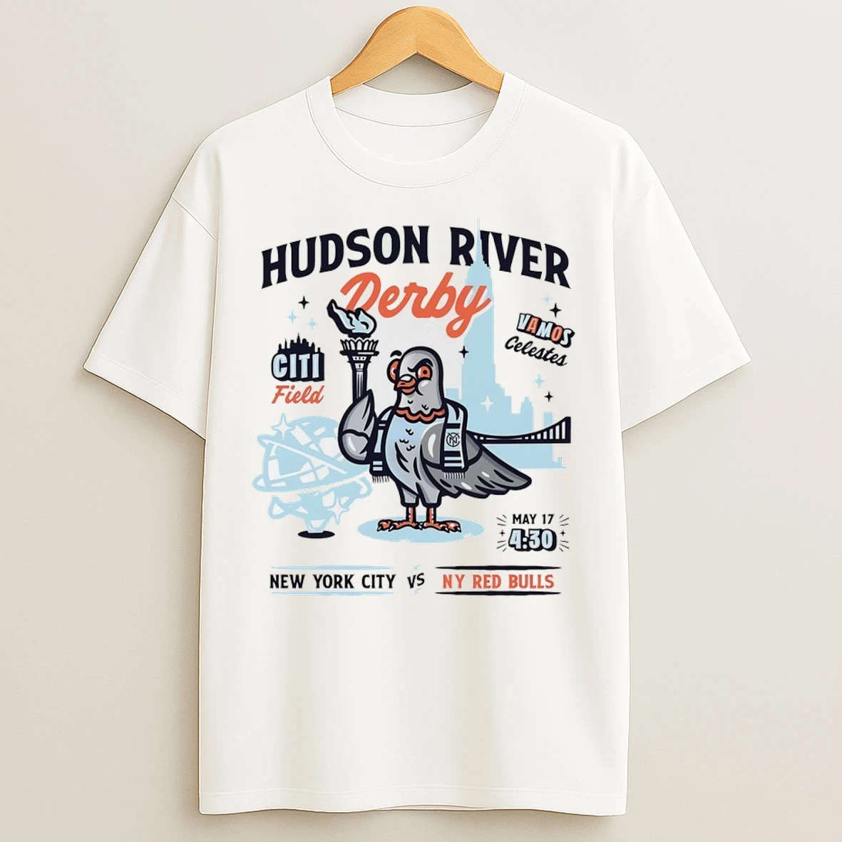 Hudson River Derby New York City Vs Ny Red Bulls T Shirts