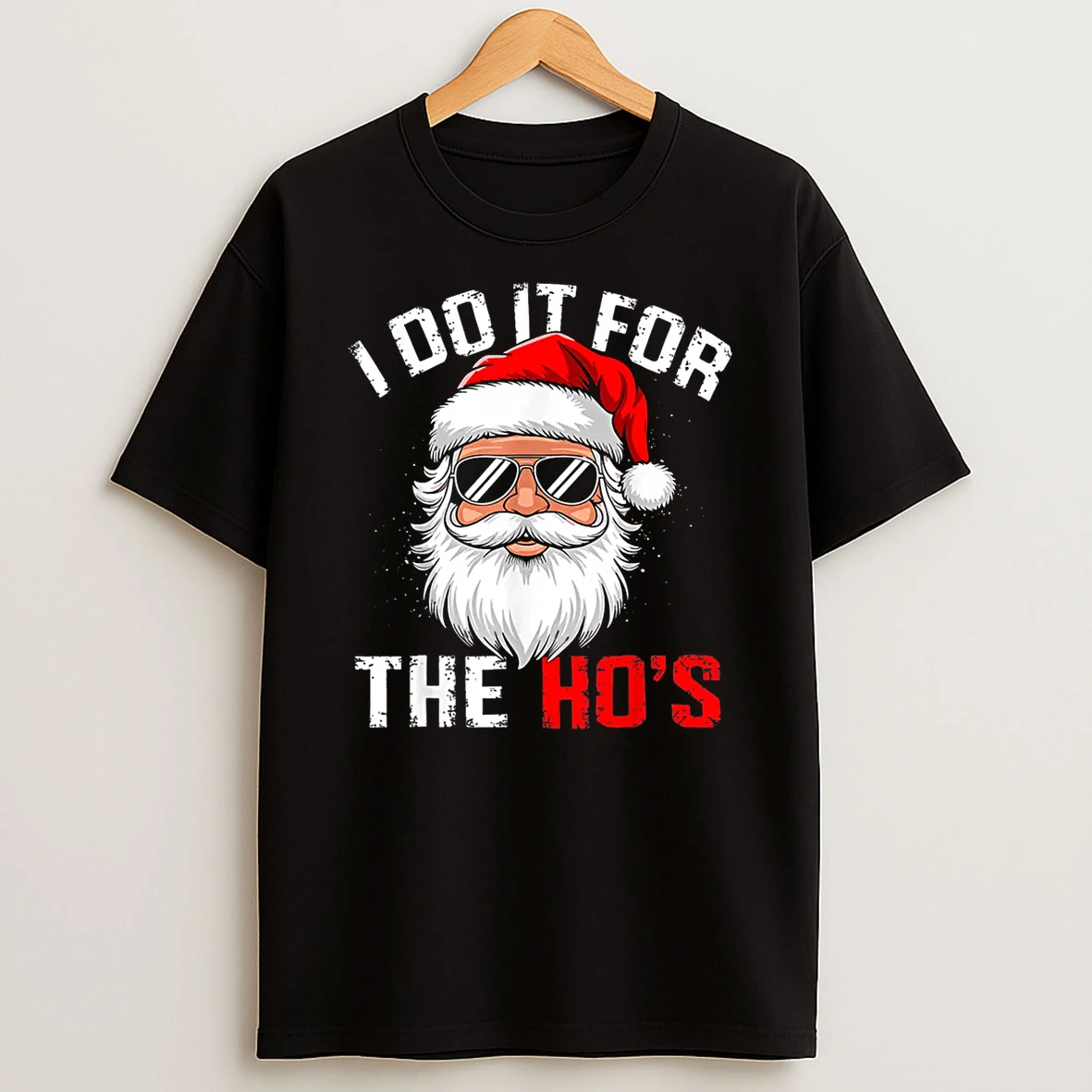 I Do It For The Hos Funny Inappropriate Christmas Santa Face Shirts