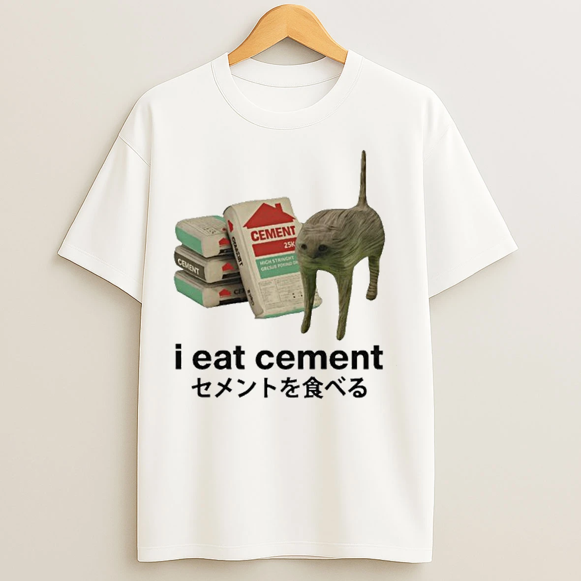 I Eat Cement Cat Meme T Shirts