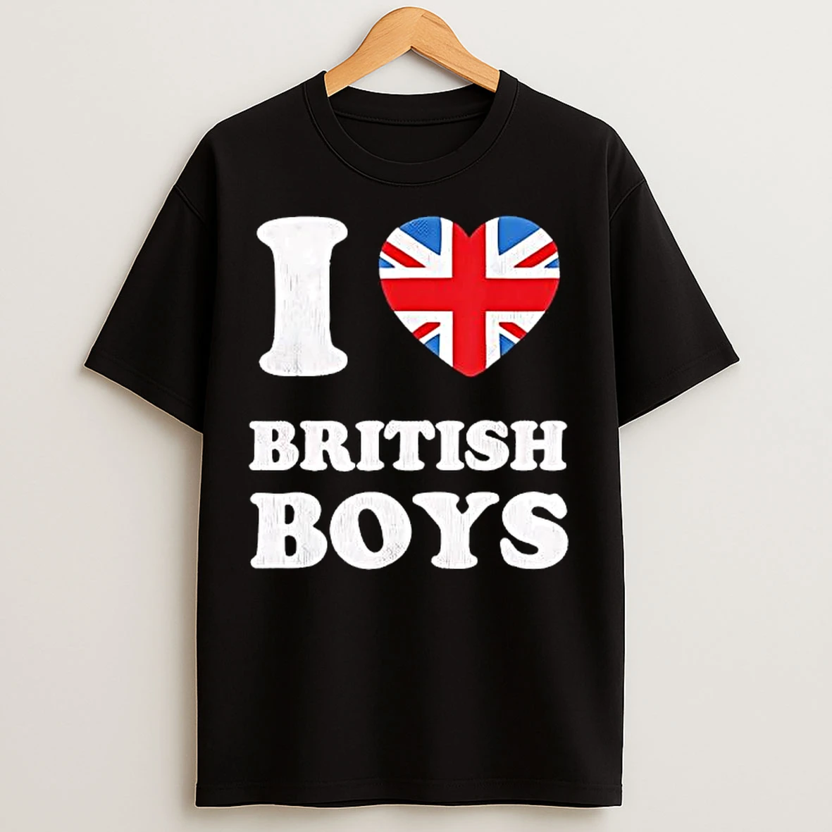 I Love British Boys Inside Flag T Shirts