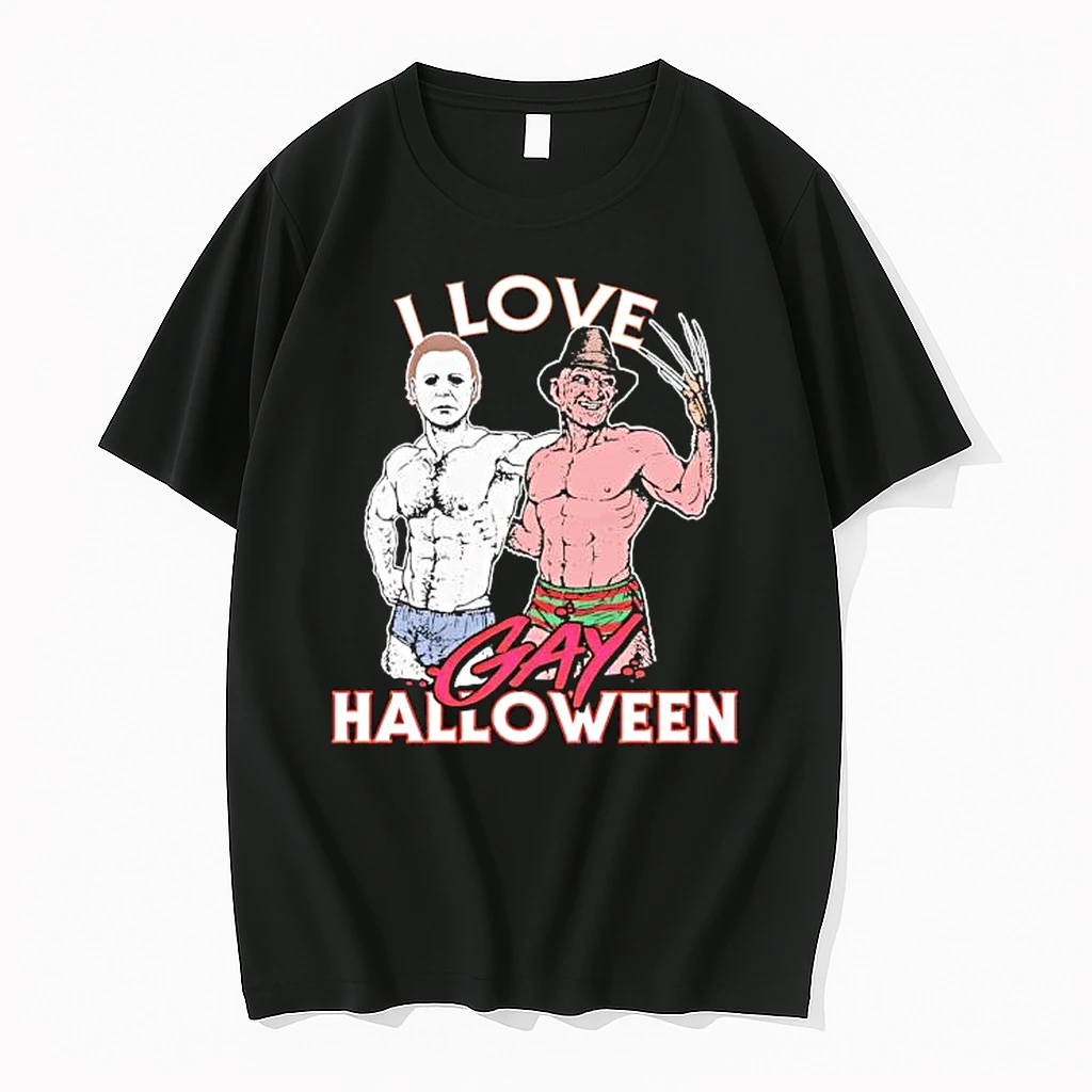 I Love Gay Halloween Michael Myers And Freddy Krueger Shirts