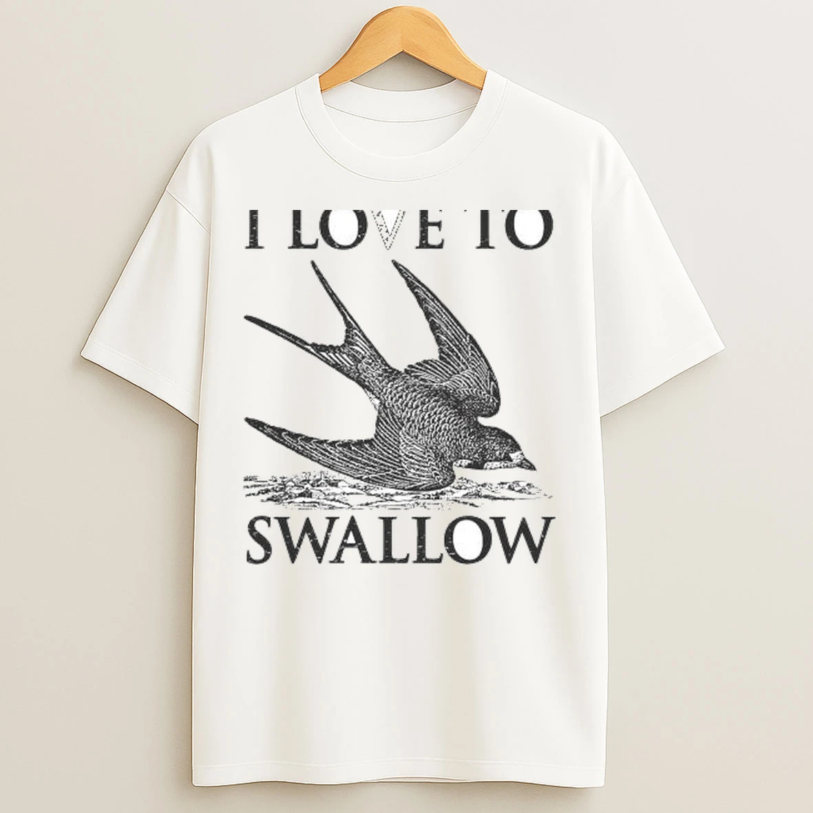 I Love To Swallow Circle White T Shirts