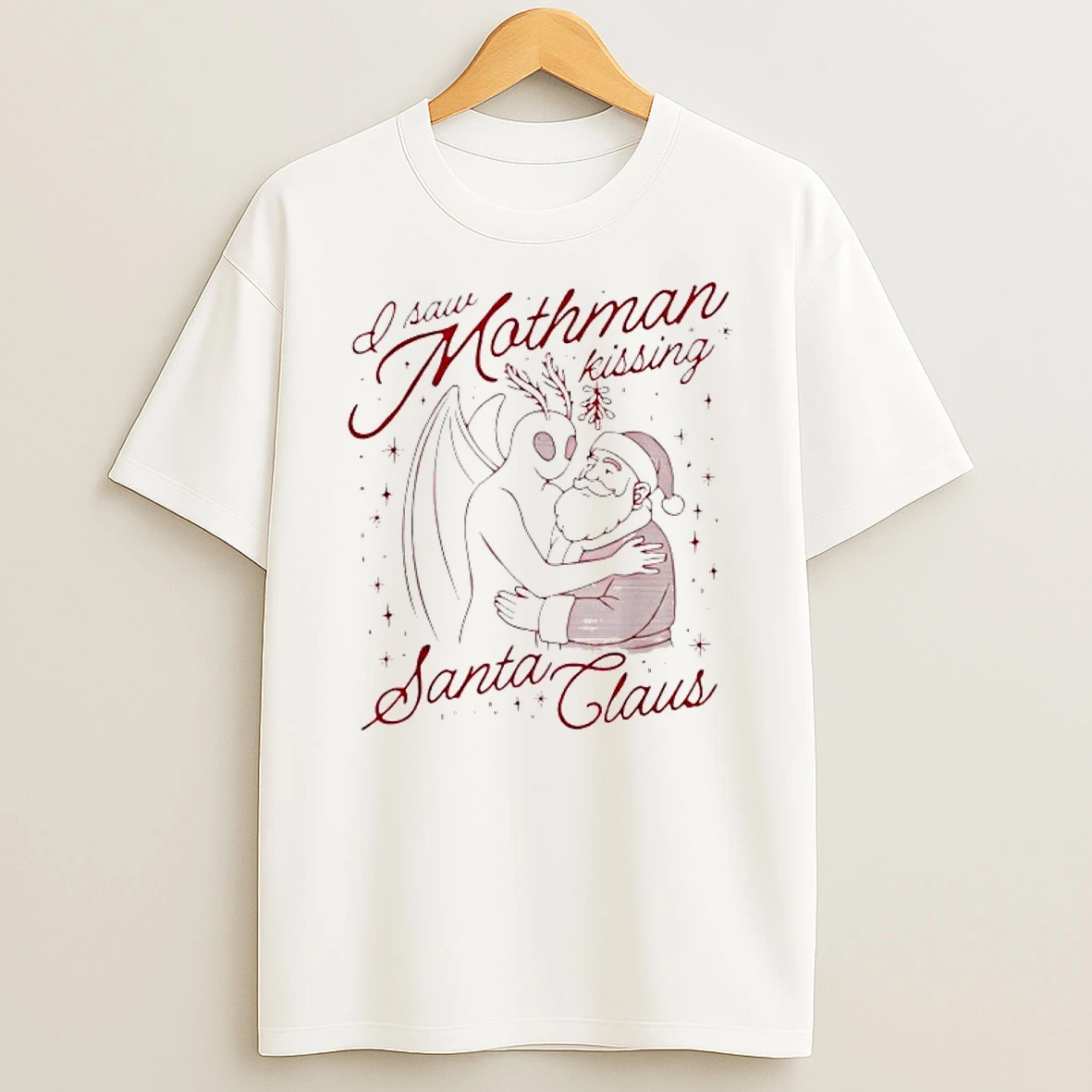 I Saw Mothman Kissing Santa Claus Shirts