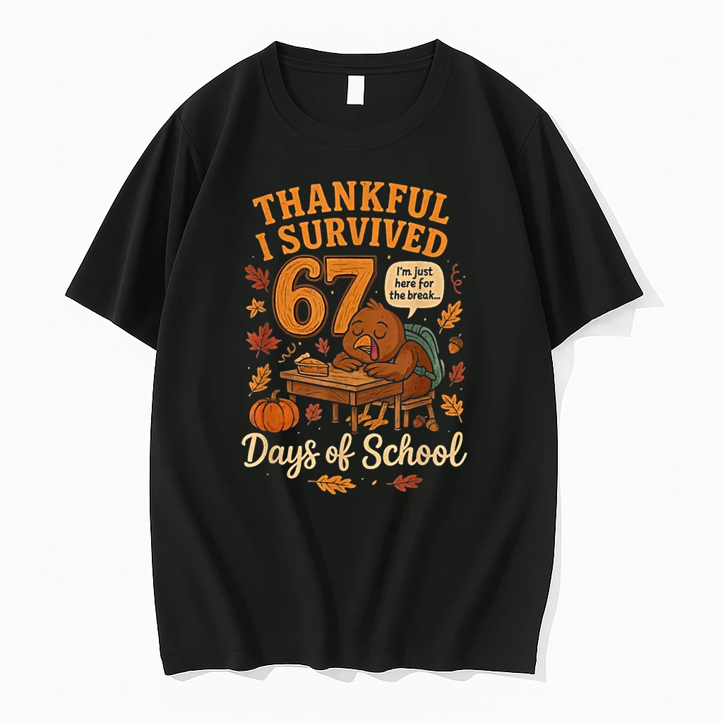 I Survived 67 Days Of School Funny Teacher Thanksgiving Fall Shirts