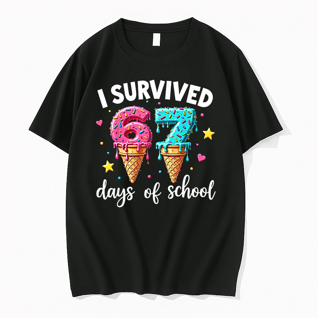 I Survived 67th Days School Drip Ice Cream Funny 6 7 Meme Shirts