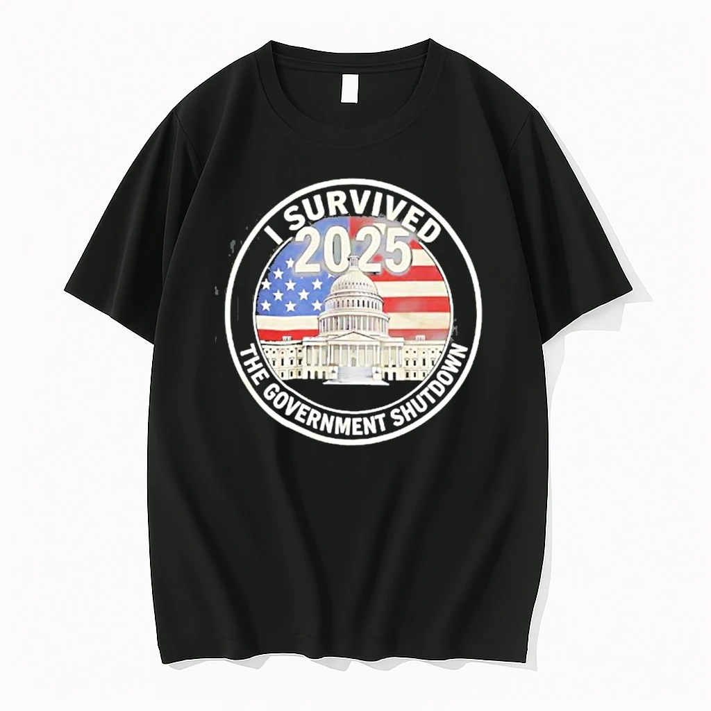 I Survived The Government Shutdown 2025 American Flag Shirts
