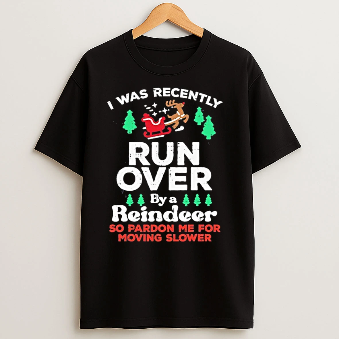 I Was Recently Run Over By A Reindeer So Pardon Me For Moving Slower T Shirts