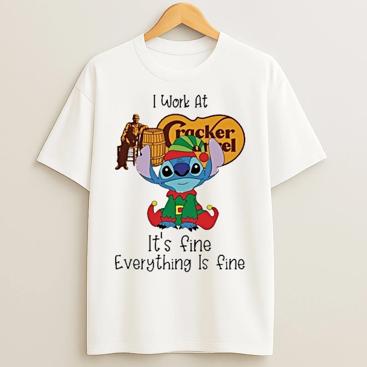 I Work At Cracker Barrel Stitch Its Fine Everything Is Fine T Shirts