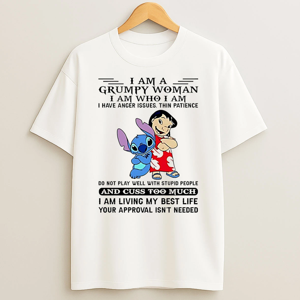 I Am A Grumpy Woman I Am Who I Am I Have Anger Issues Thin Patience Stitch Christmas Shirts