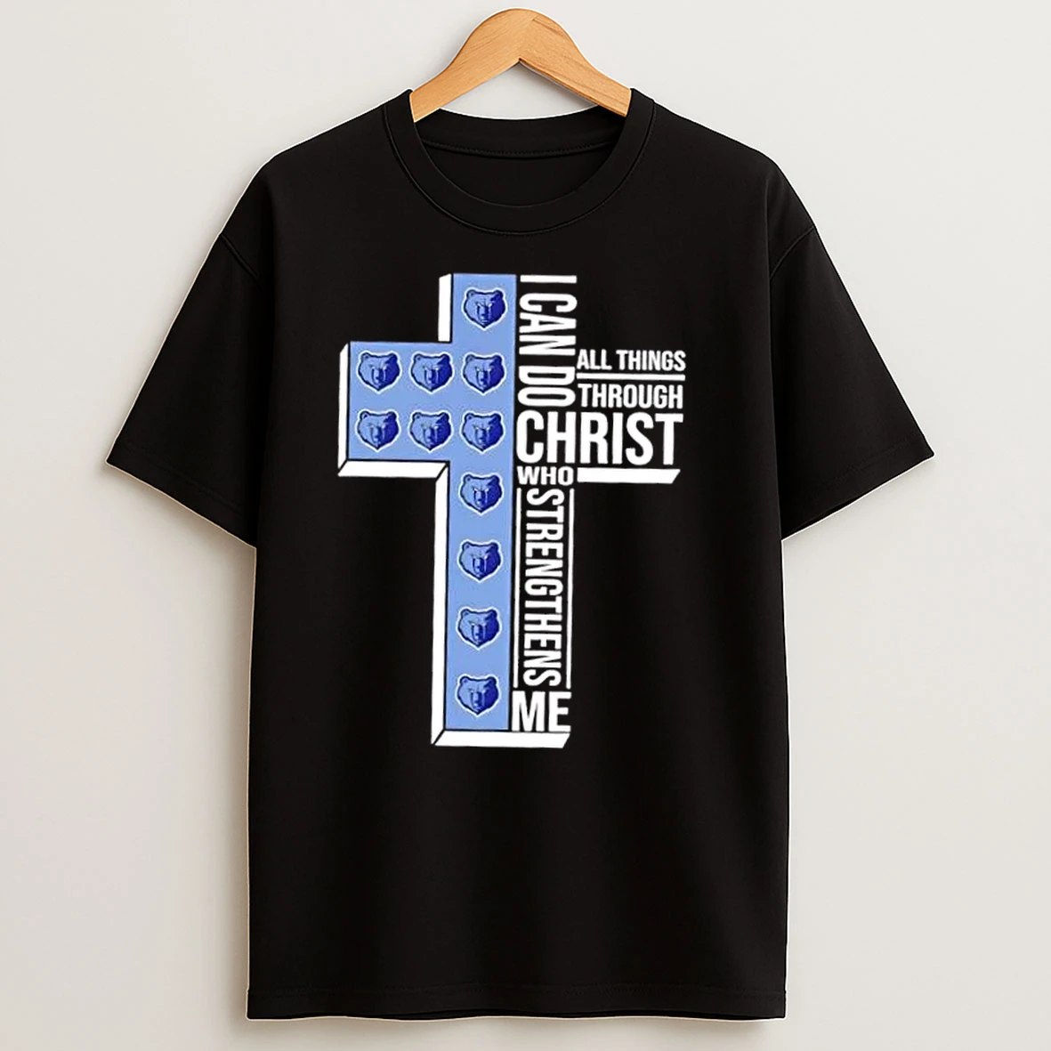 I Can Do All Things Through Christ Who Strengthens Me Memphis Grizzlies Basketball Cross T Shirts