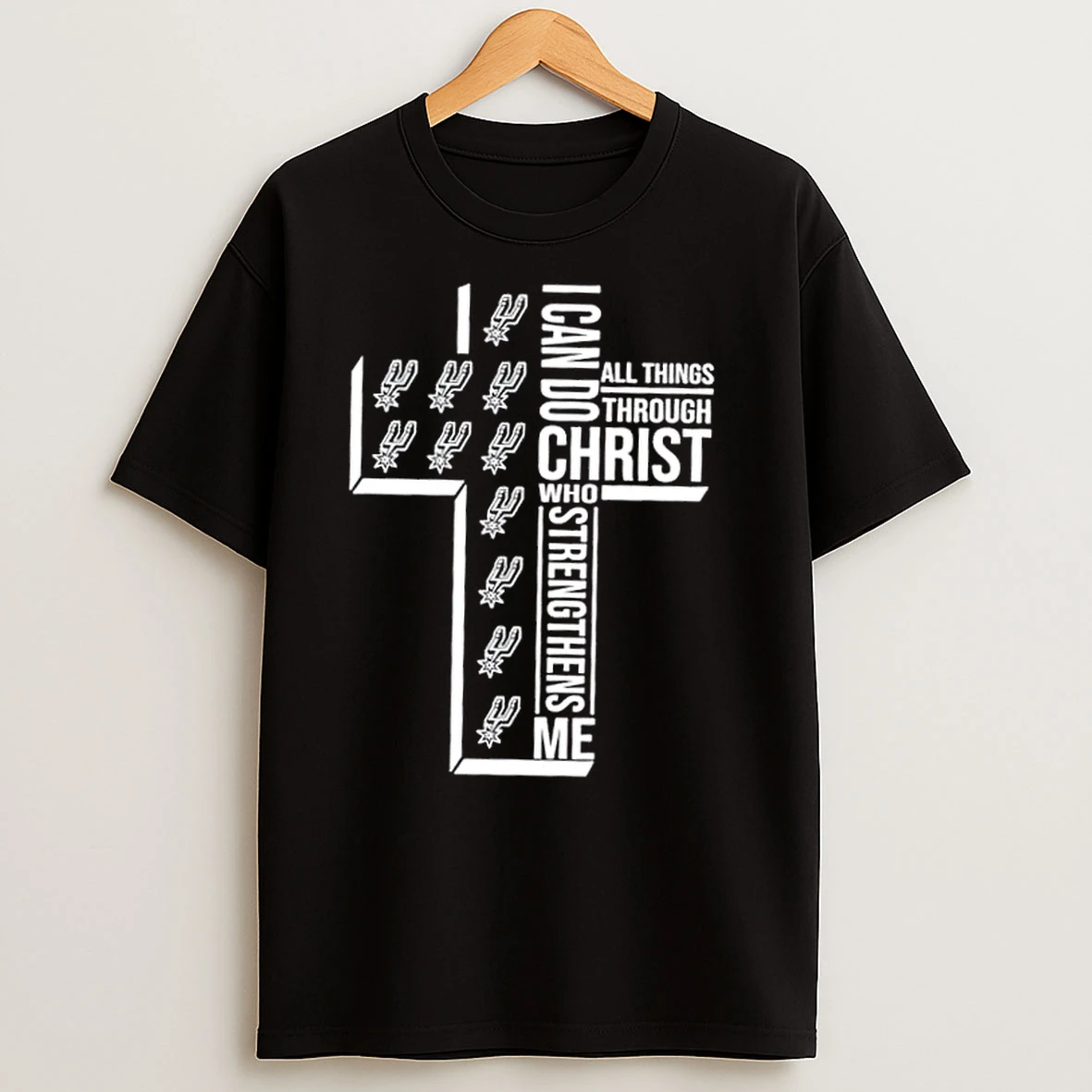 I Can Do All Things Through Christ Who Strengthens Me San Antonio Spurs Basketball Cross T Shirts