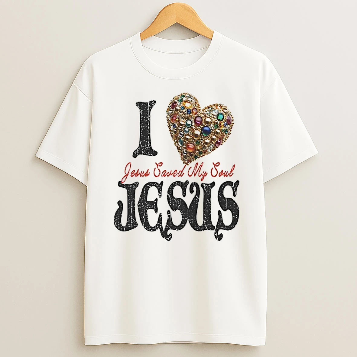 I Love Jesus Saved My Soul Heart Diamond Shirts