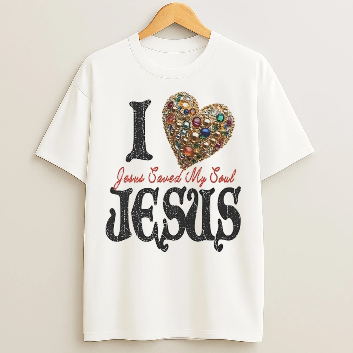 I Love Jesus Saved My Soul Heart Diamond T Shirts