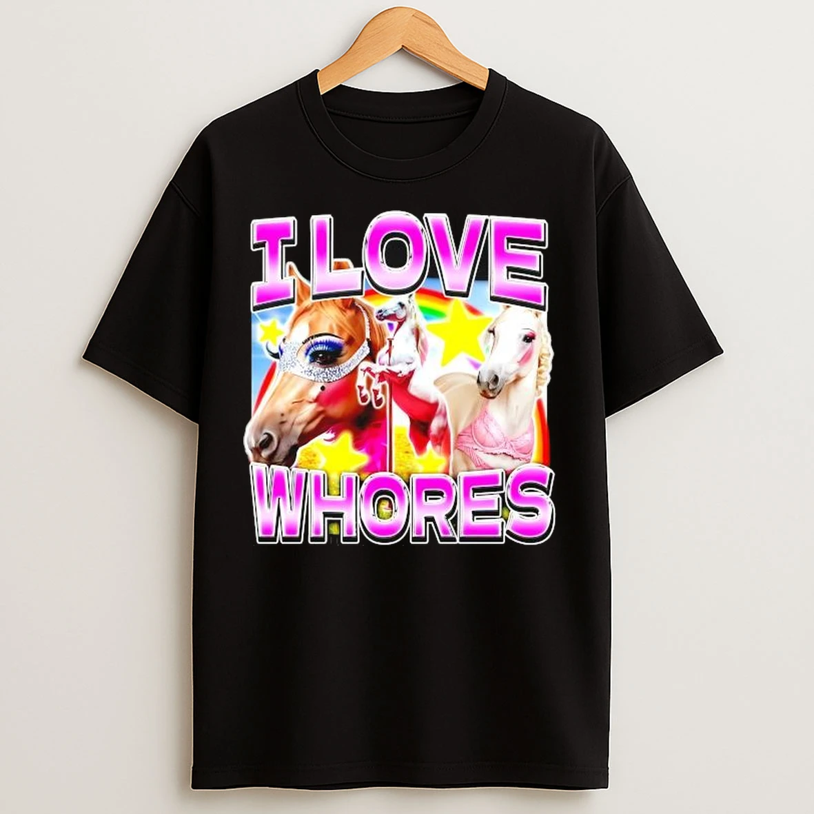 I Love Whores Pink Graphic T Shirts