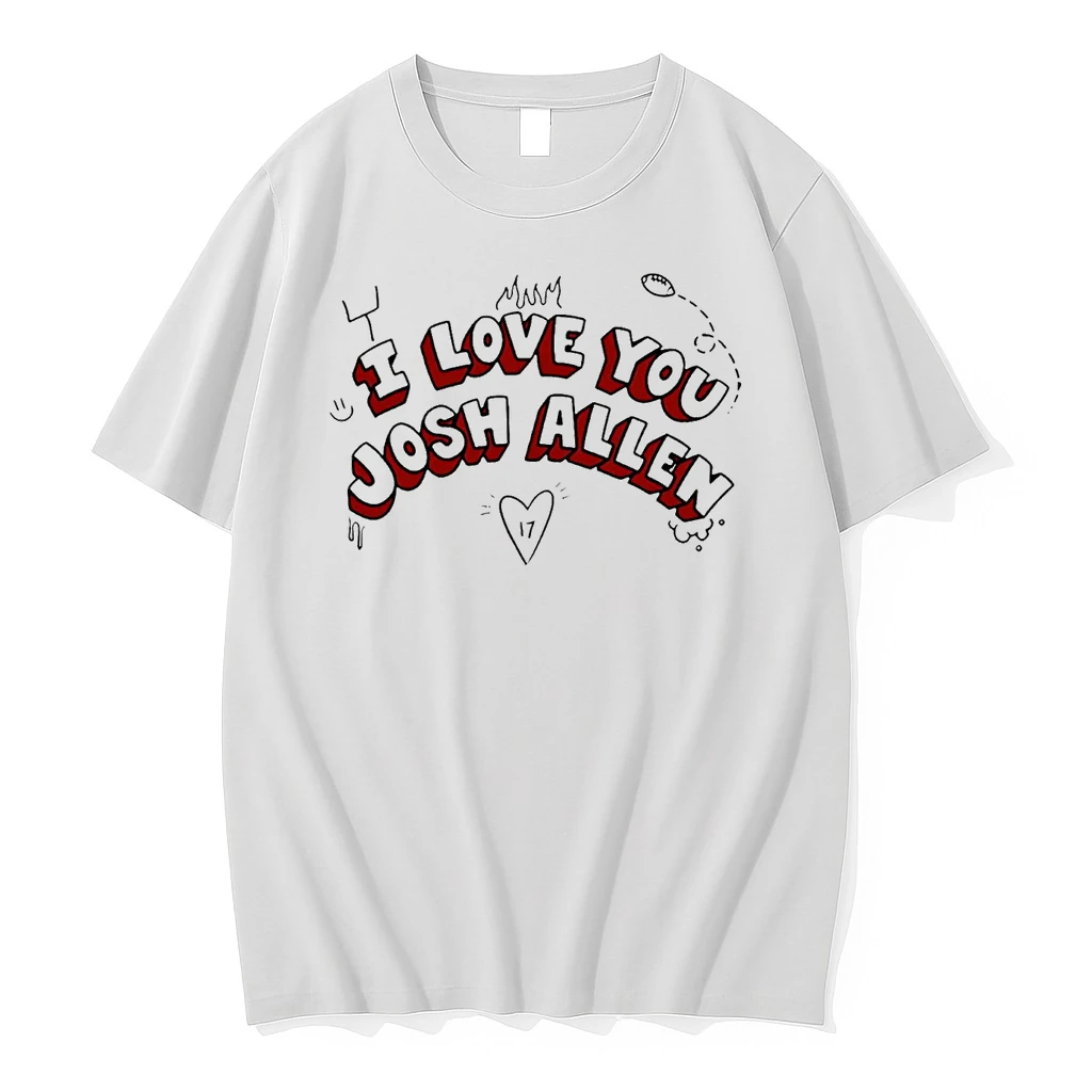 I Love You Josh Allen Heart Football Doodle Shirts