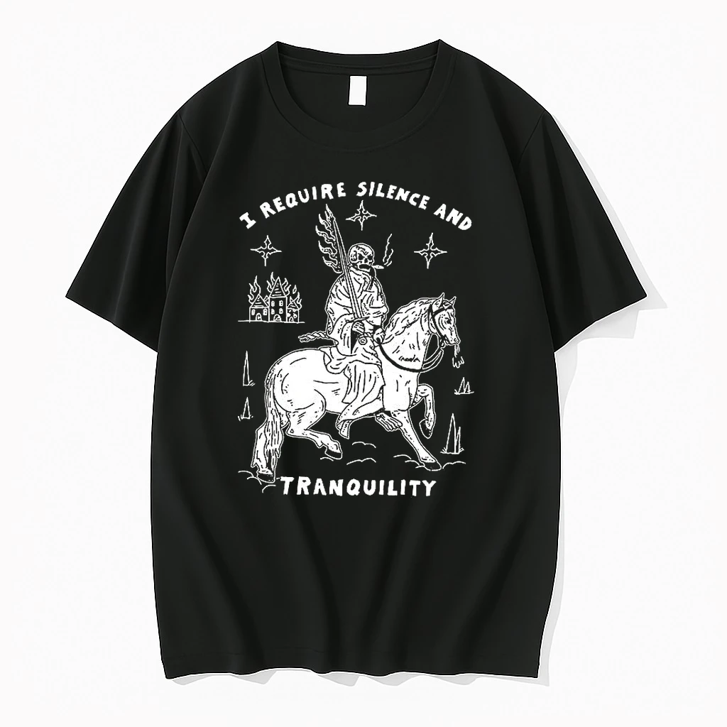 I Require Silence And Tranquility Horseback Skeleton Knight Shirts