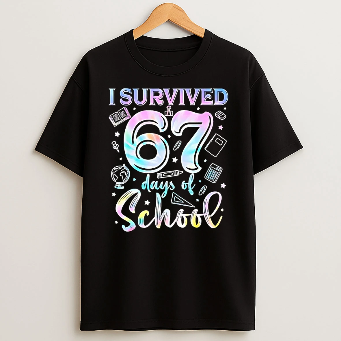 I Survived 67 Days Of School Teacher 67 Tie Dye Style Shirts
