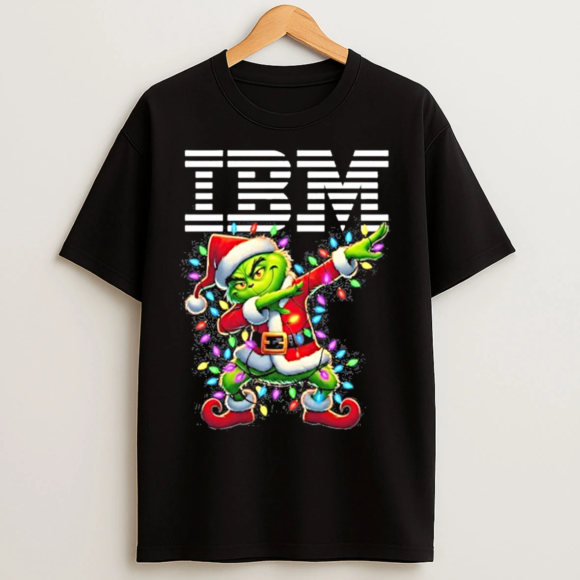 Ibm Logo X Grinch Dabbing Light Christmas T Shirts