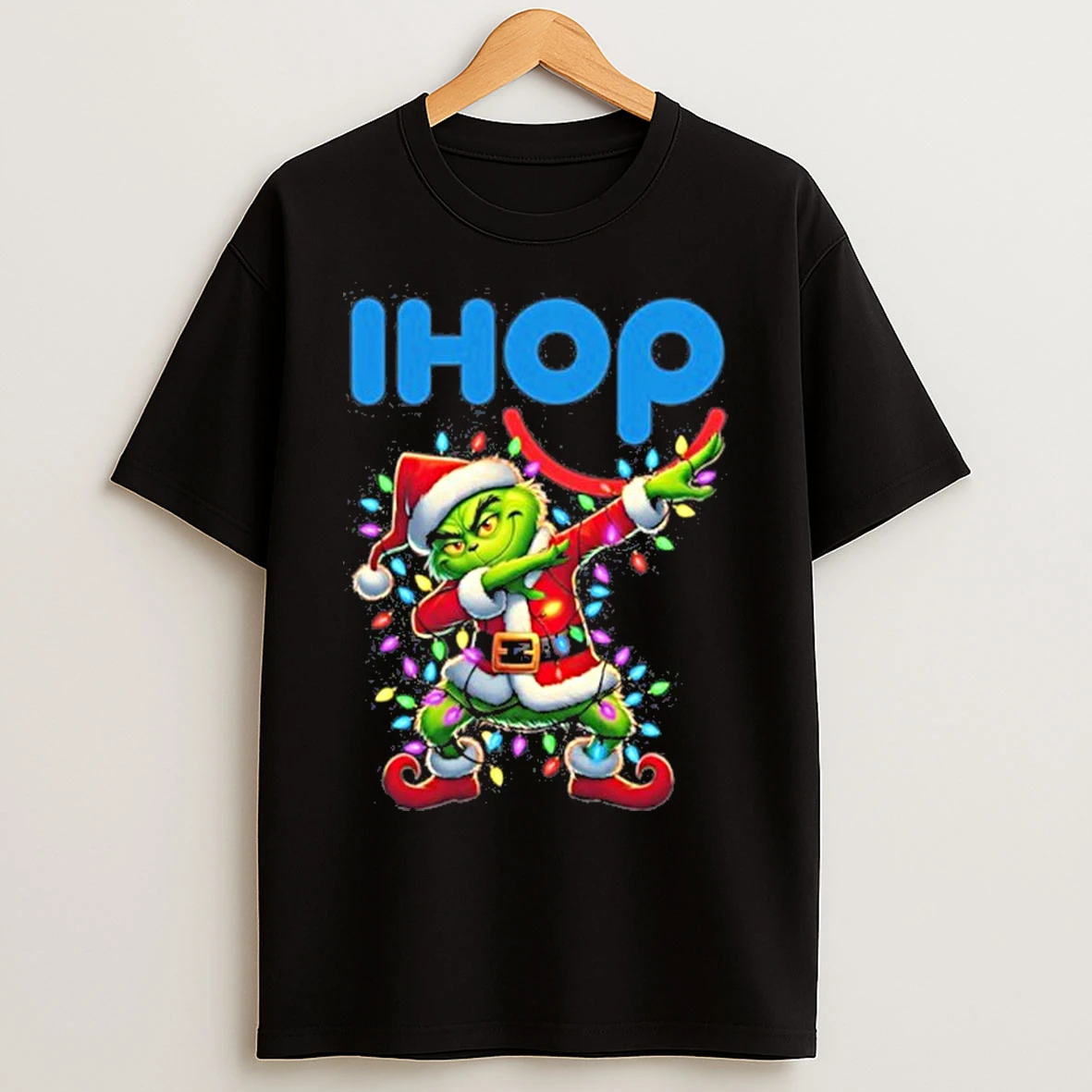 Ihop Logo X Grinch Dabbing Light Christmas T Shirts