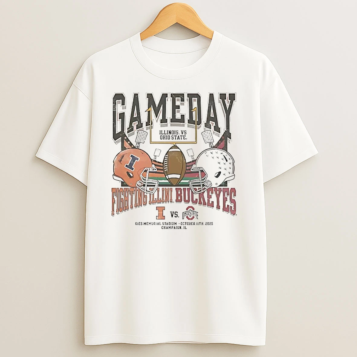 Illinois Fighting Illini Vs Ohio State Buckeyes Gameday 2025 T Shirts
