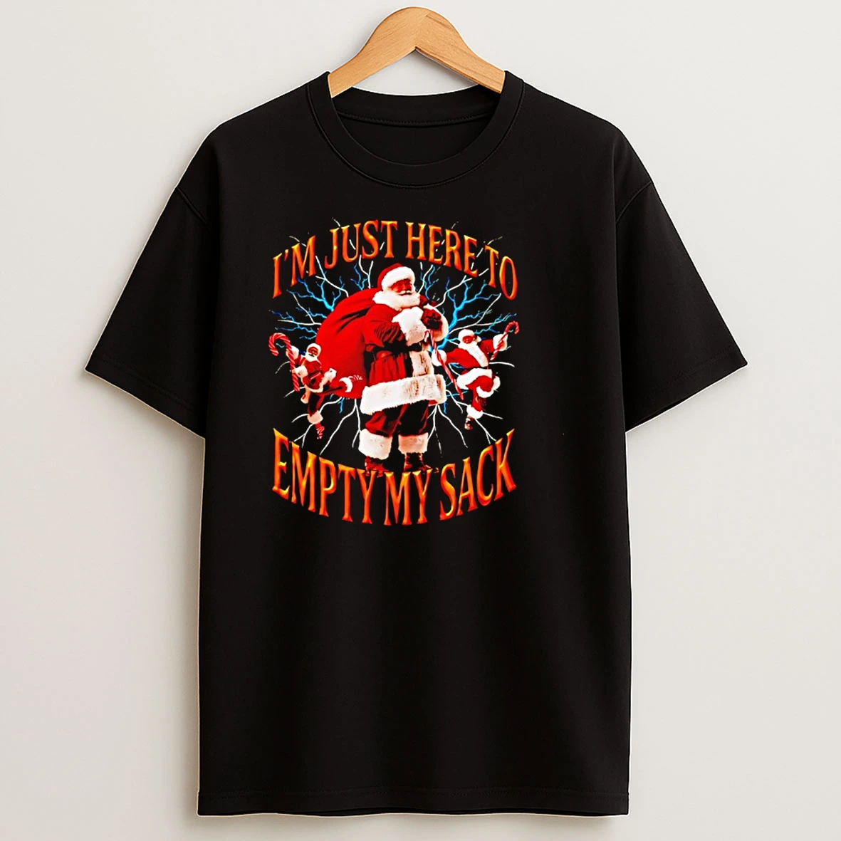 Im Just Here To Empty My Sack Santa Christmas Shirts